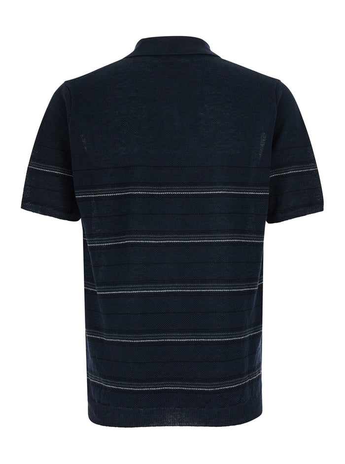 Riga Cotone - Blue T-Shirt With Round Neck And Short Sleeves For Men Blu Tshirts Polo Shirts