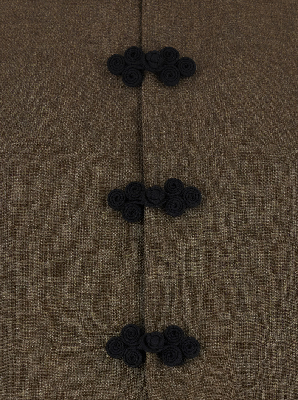 Brown Linen Mandarin Jacket Blazers