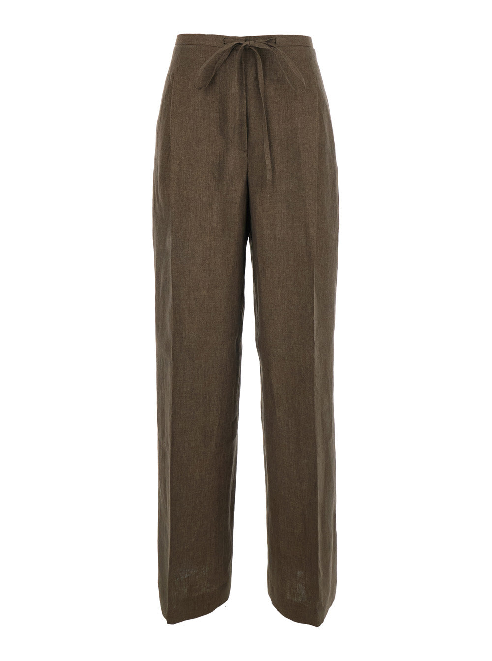 Brown Relaxed drawstring Pants Trousers