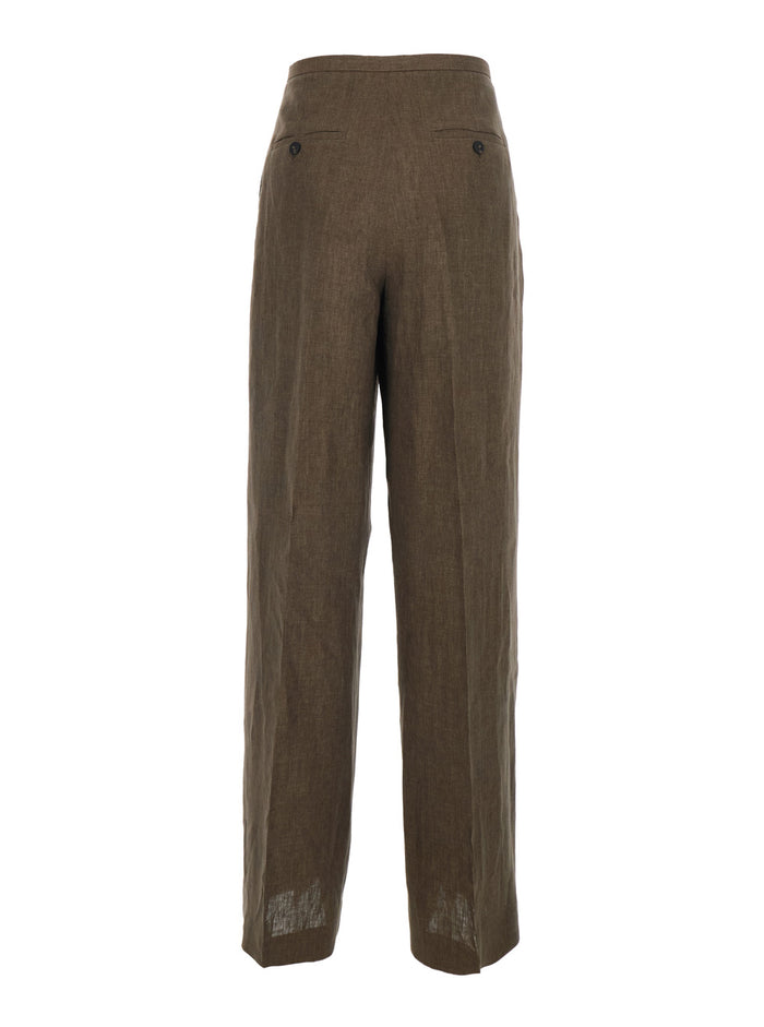 Brown Relaxed drawstring Pants Trousers