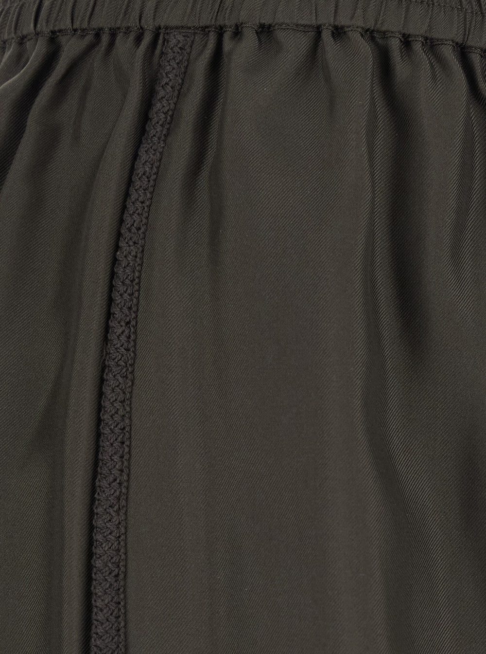 Brown Taped Silk Shorts And Bermuda