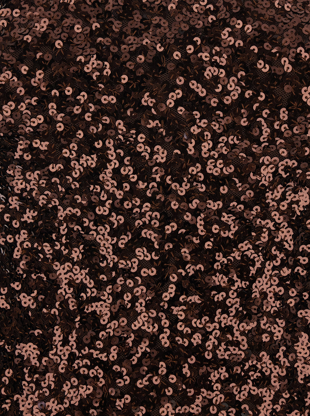 Dress With U-Neck And All-Over Applied Sequins Brown For Women