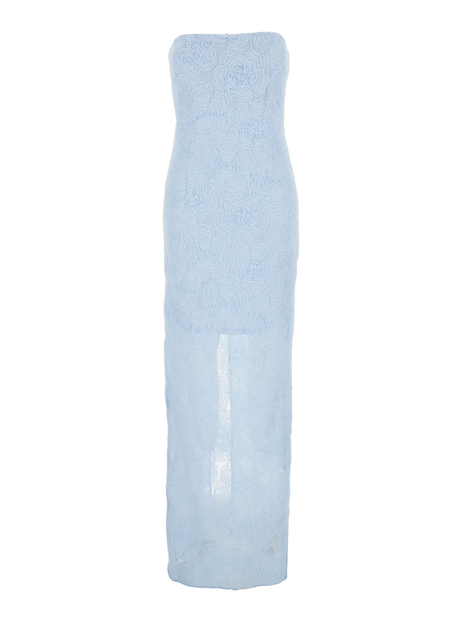 Long Dress Light Blue Polyester