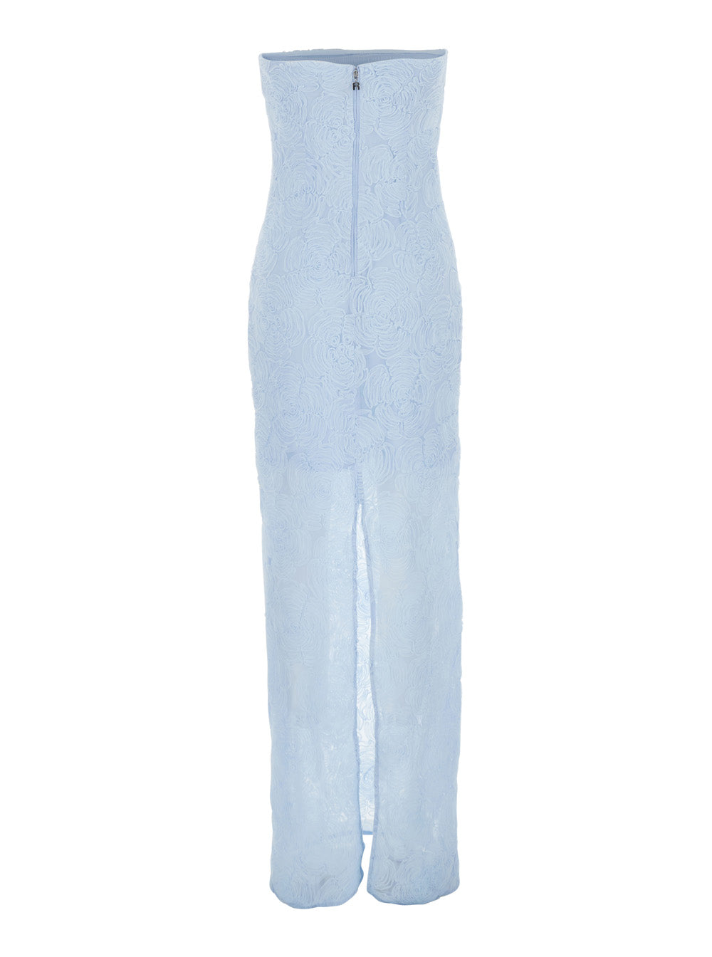 Long Dress Mesh Tube Blue In Tech Fabric Women Light Polyester Elastane