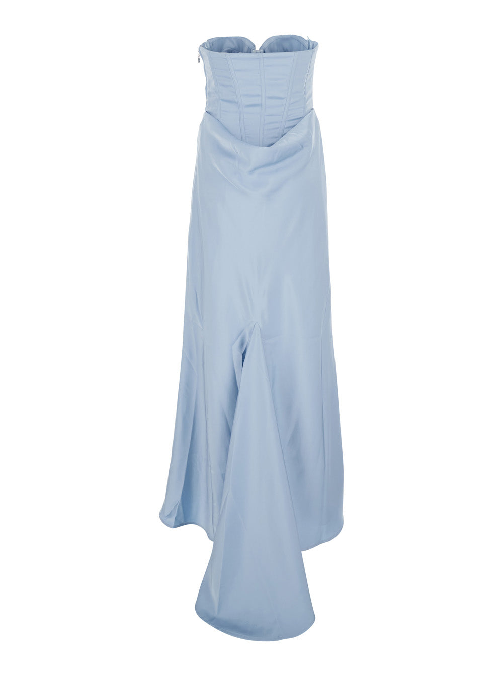 Dress Satin Corset Maxi Blue In Polyester For Women Light Long