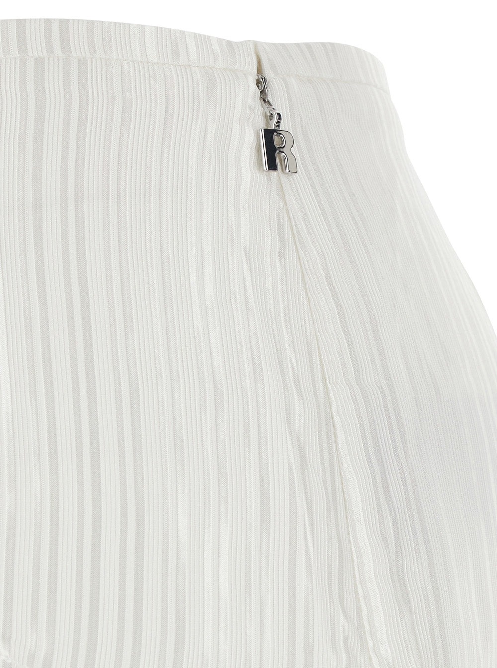 White Flowing Striped Shorts In Viscose And Cotton For Women Bermuda