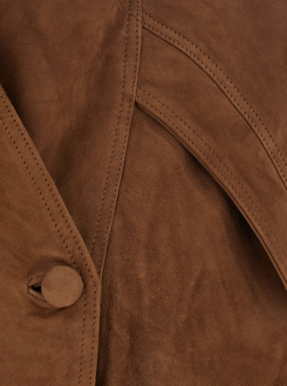 Brown Suede Leather Bomber Jacket With Front Closure For Women Goat Outerwear