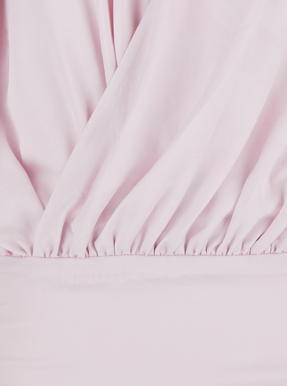 Dress With Deep V-Neck And Draped Design Pink Silk For Women