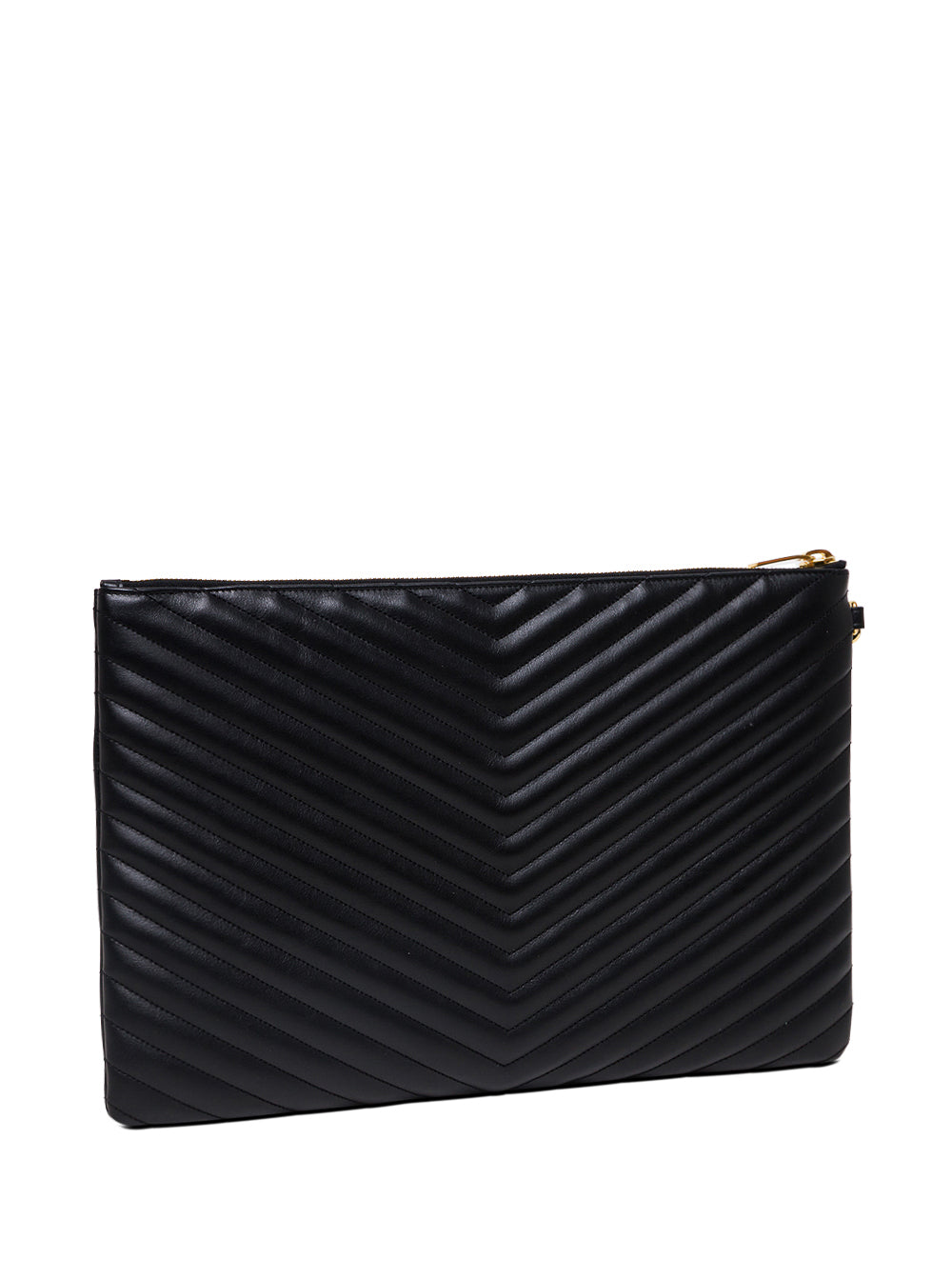 Handbag Jolie Chevron Leather And Black Metal Logo For Women Calf Clutches Pochettes
