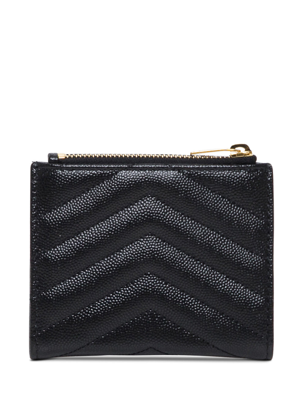 Grain De Poudre Black Leather Wallet With Metal Logo Calf Products