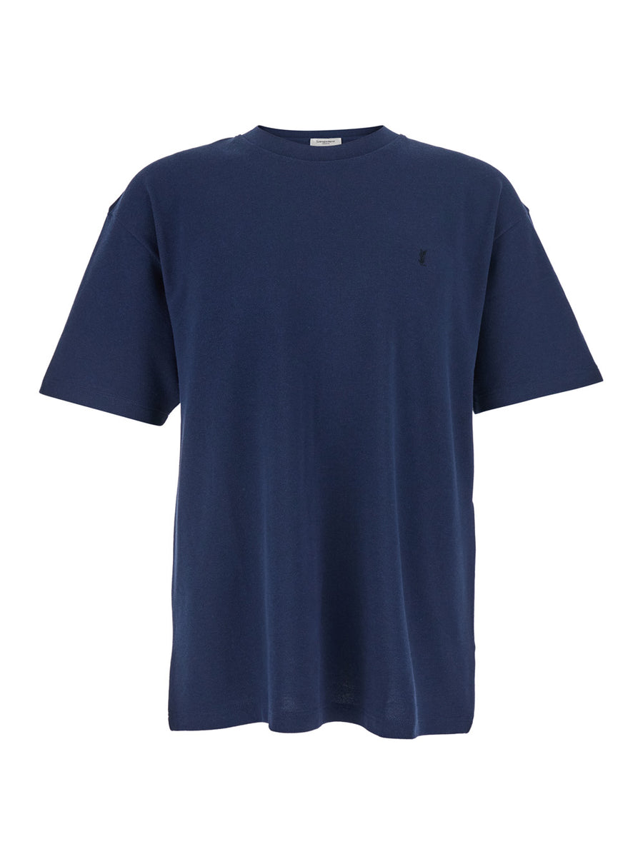 T-Shirt Round Neck Blue Cotton T-shirts