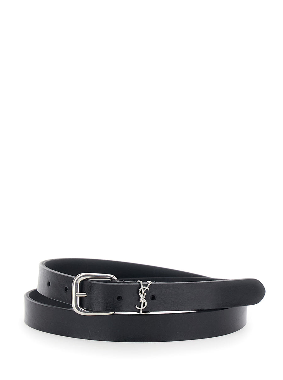 Belt Cassandre Plate Black Leather Calf