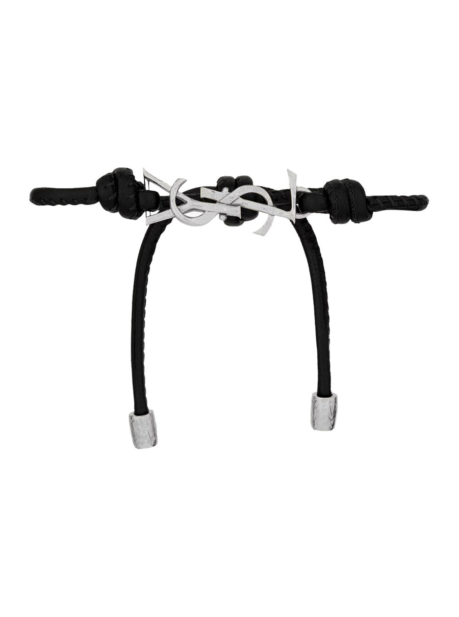 Bracelet Silver Brown Leather Lamb Bracelets