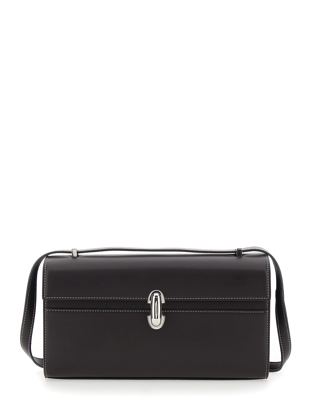 Shoulder Bag Simmetry with Top Strap and Turn Lock Closure in Brown Leather for Women Crossbody