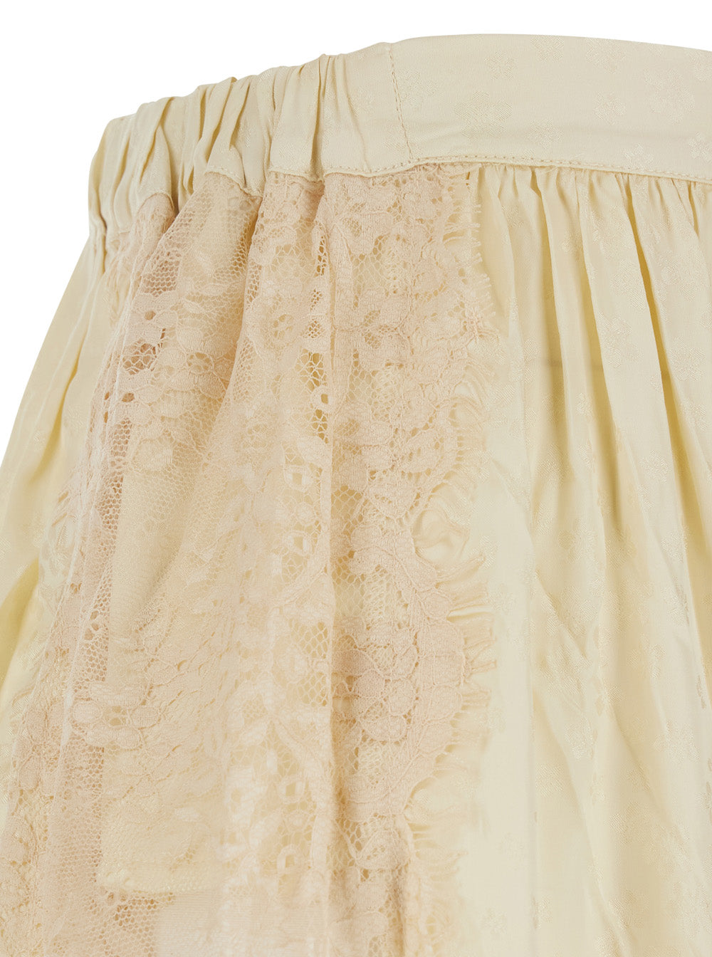 Ethel Solid Bloomer White Pants With Elasticized Waist In Viscose For Women Trousers