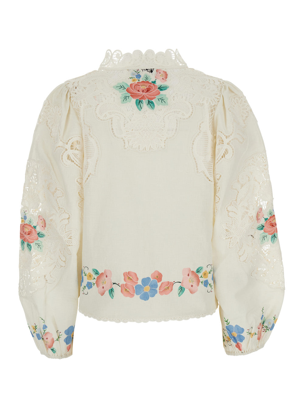 Astrid Embroidery L-Slv Blouse Multicolor Long Sleeve With In Cotton And Linen For Women Shirts Blouses