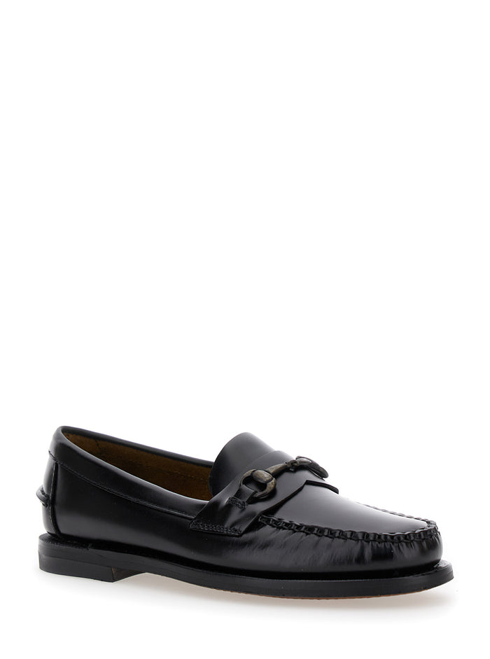 Joe Loafers With Horsebit Black Leather For Women
