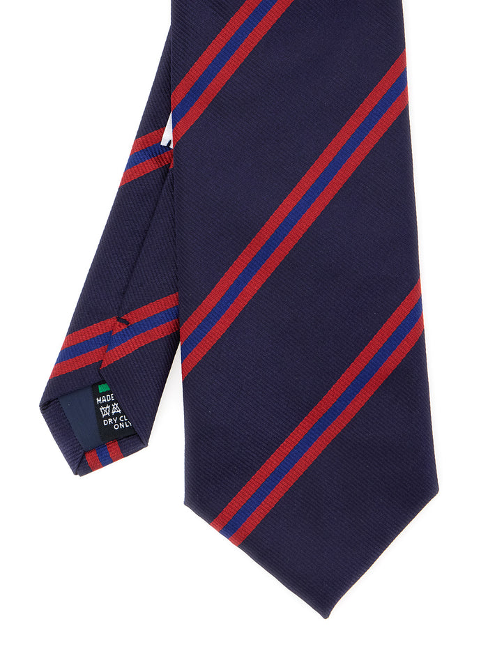 Blue REGIMENTAL Bow Tie with Striped Silk for Men Blu Papillon And Ties