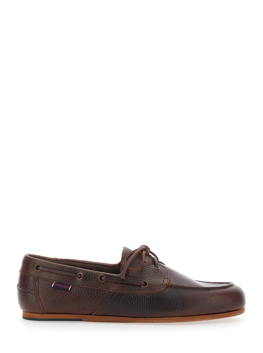 Loafers Hammered Leather Brown