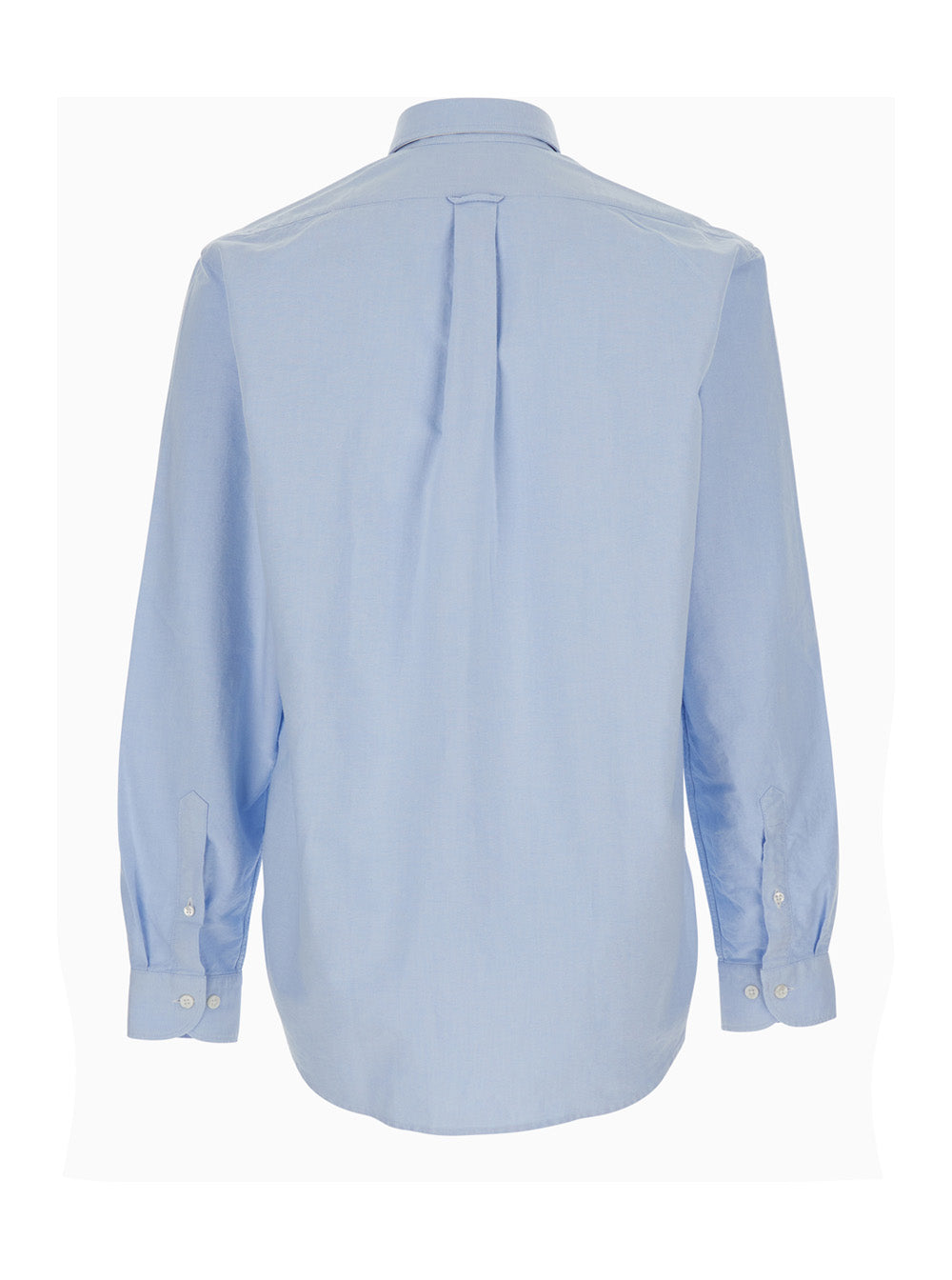 Mens Light Blue Oxford Button Down Shirt With Classic Collar And Long Sleeves In Cotton Blouses