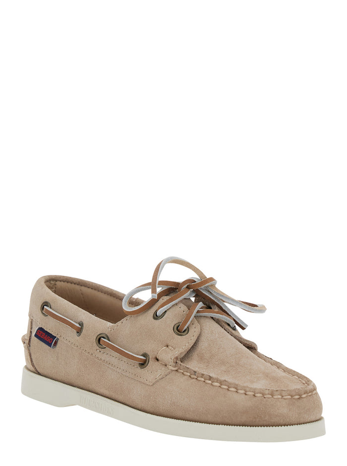 Loafers Portland Flesh Out Beige With Rounded Toe Leather For Women
