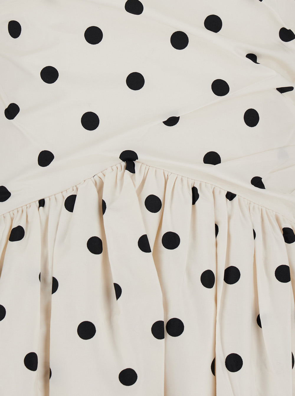 Dress With Flared Skirt And All-Over Polka Dot Pattern White Cotton For Women