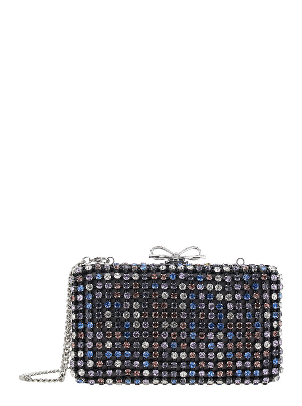 Clutch Multicolour Crystal Detail Polyester Bags