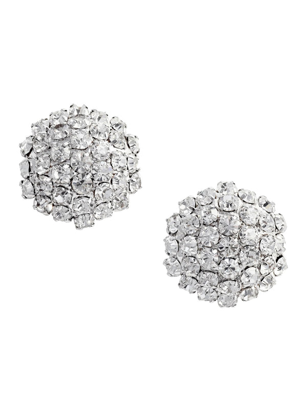 Earrings All-Over Crystal, Metallic Brass