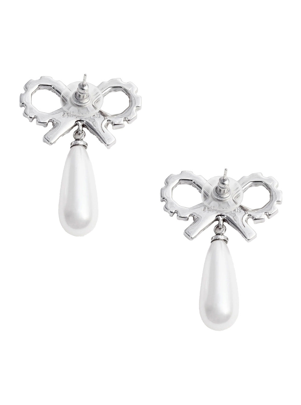 Earrings RS26631EPPEARL with Bow and Pearl Pendant in Silver Color for Women Metallic Copper