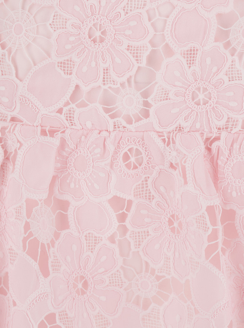 Dress Mini Pink Lace Collared With Collar - Fabric Women