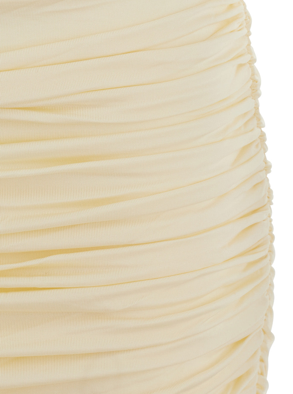 Dress Draped Maxi Yellow With V-Neck And Details In Jersey Women Long