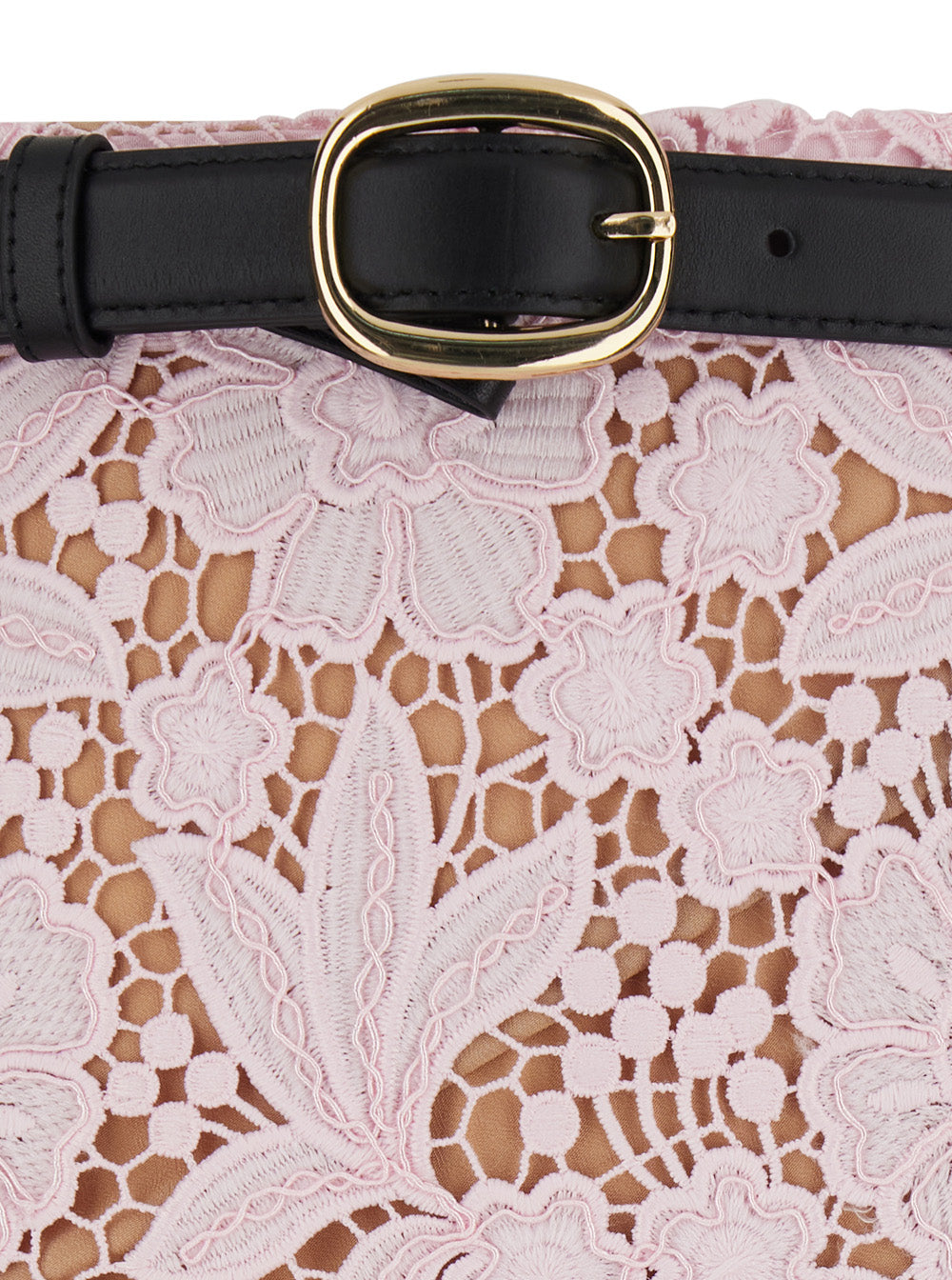 Dress Pink Lace With Details In Fabric Skirt