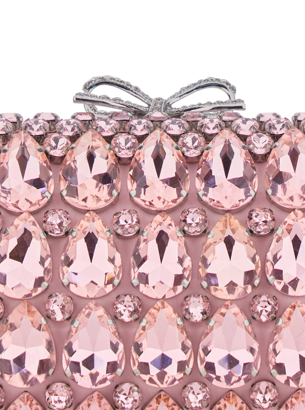 PINK SATIN CRYSTAL CLUTCH BAG with crystals on the front in for women Clutches And Pochettes