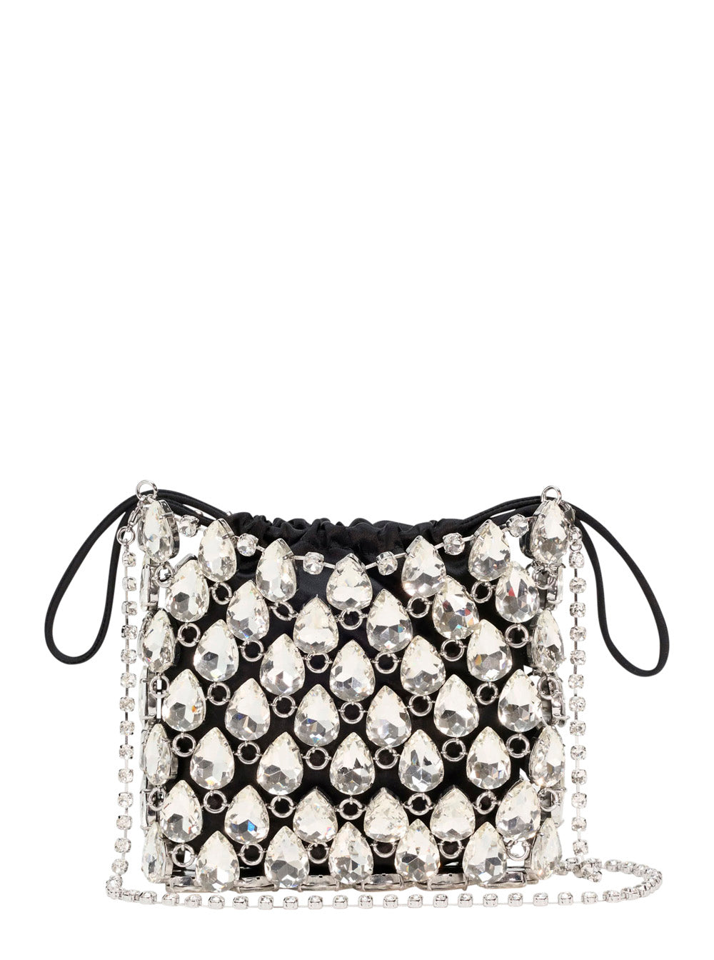 Handbag SILVER CRYSTAL CHAINMAIL MINI BAG with Details Metallic Hand