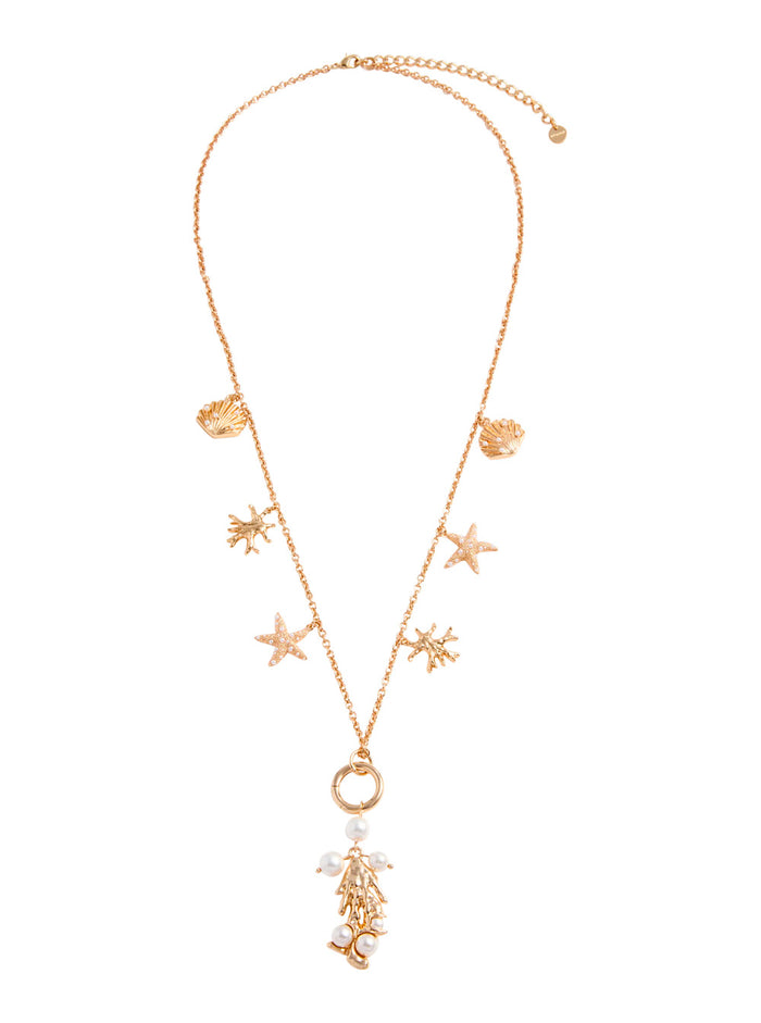 Necklace GOLD CORAL CHARM with in Metallic for Women Necklaces