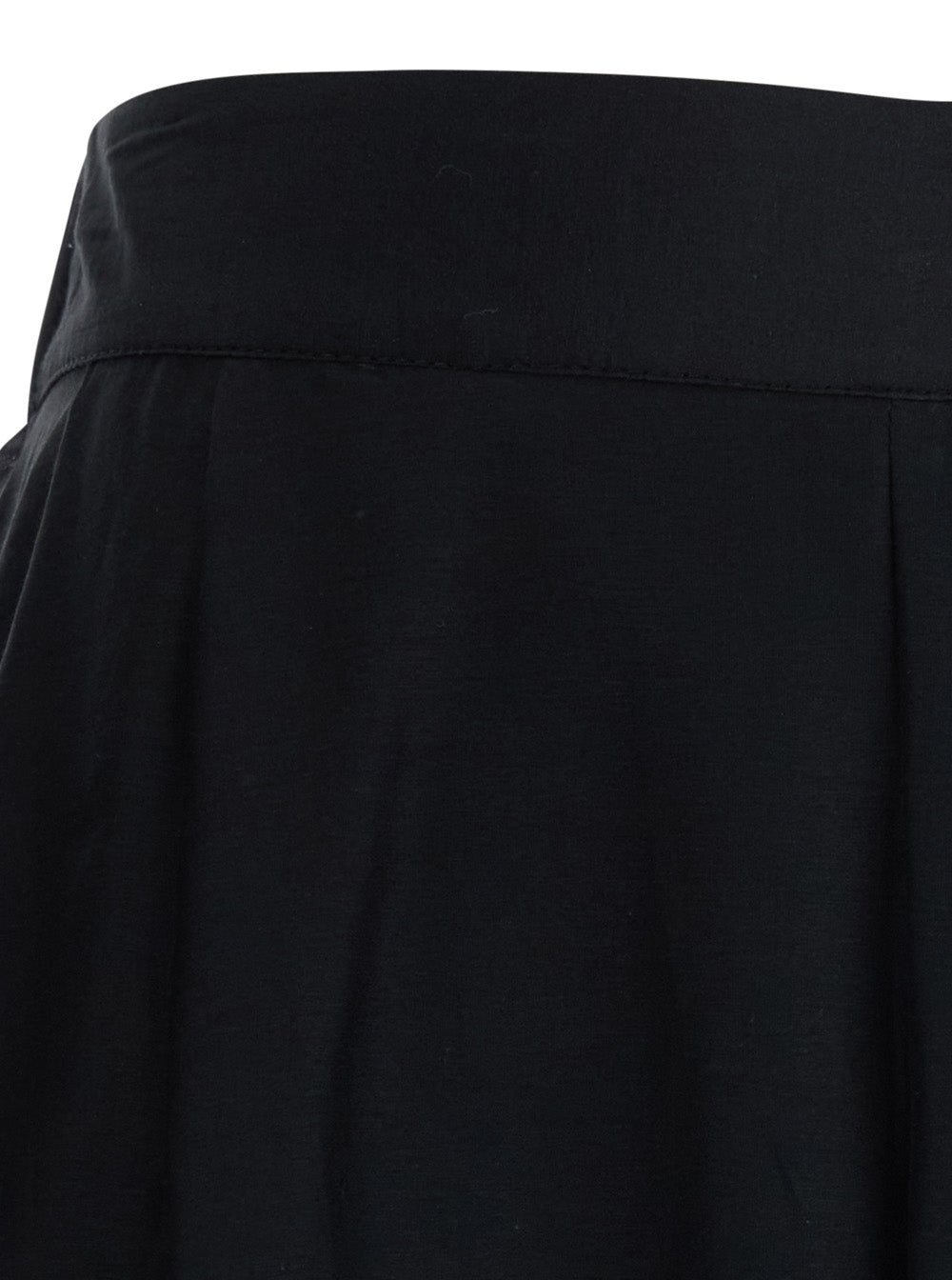 Pants Cotton Muslin Black With Elastic Waist And Side Pockets In Silk Women Trousers