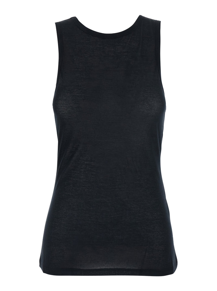 Kimmy Tank Top With Thin Straps And V-Neck Black For Women