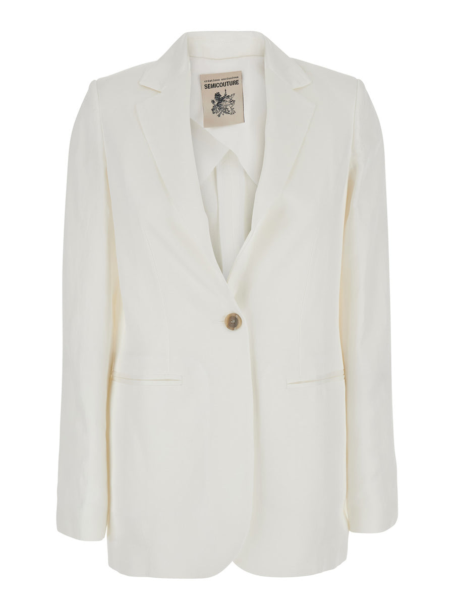Blazer Viscose-Linen White Blazers