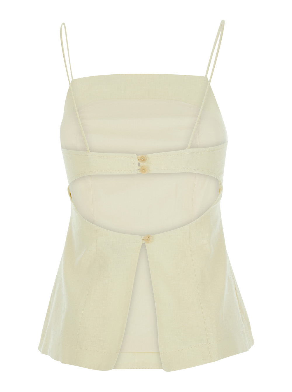Top Linen Yellow With Short Sleeves And V-Neck For Women Tops