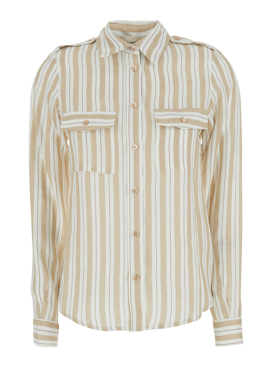 Shirt Linen Beige Blouses
