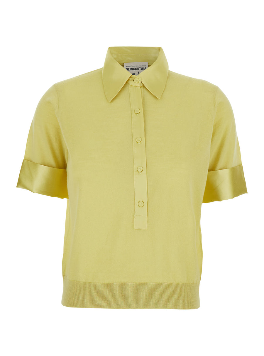 Polo Shirt Yellow Wool Virgin T-shirts & Jerseys