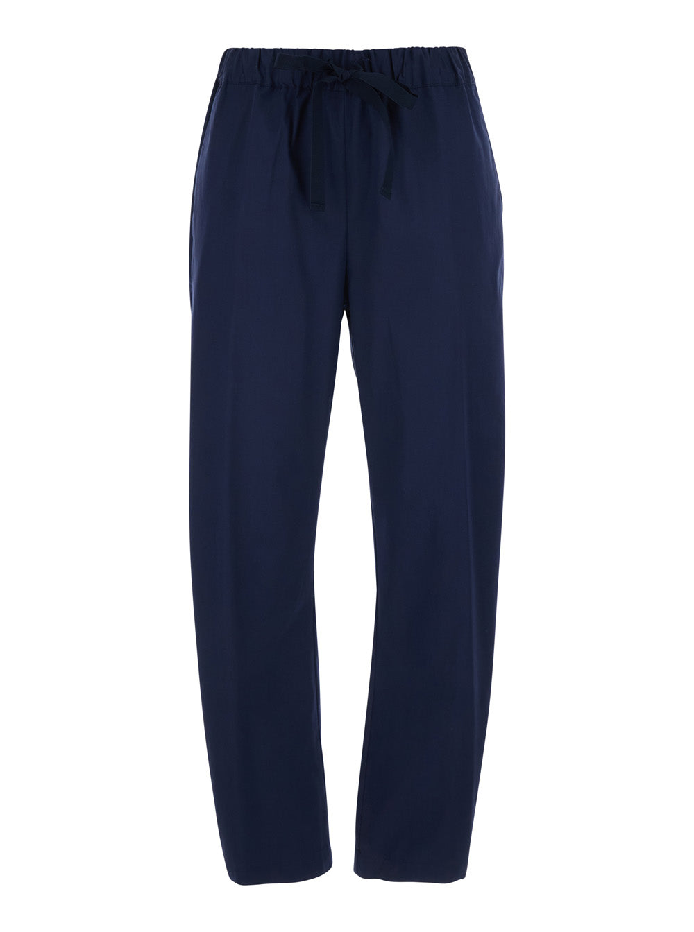 Buddy Stretch Cotton Drawstring Pants Blue Women Blu Elastane Trousers