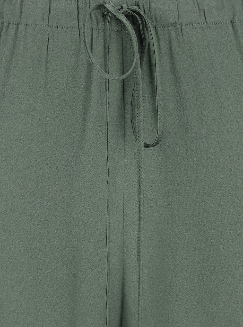 Green Womens Pants with Elastic Waist and Drawstring in Silk Blend Acetate Trousers