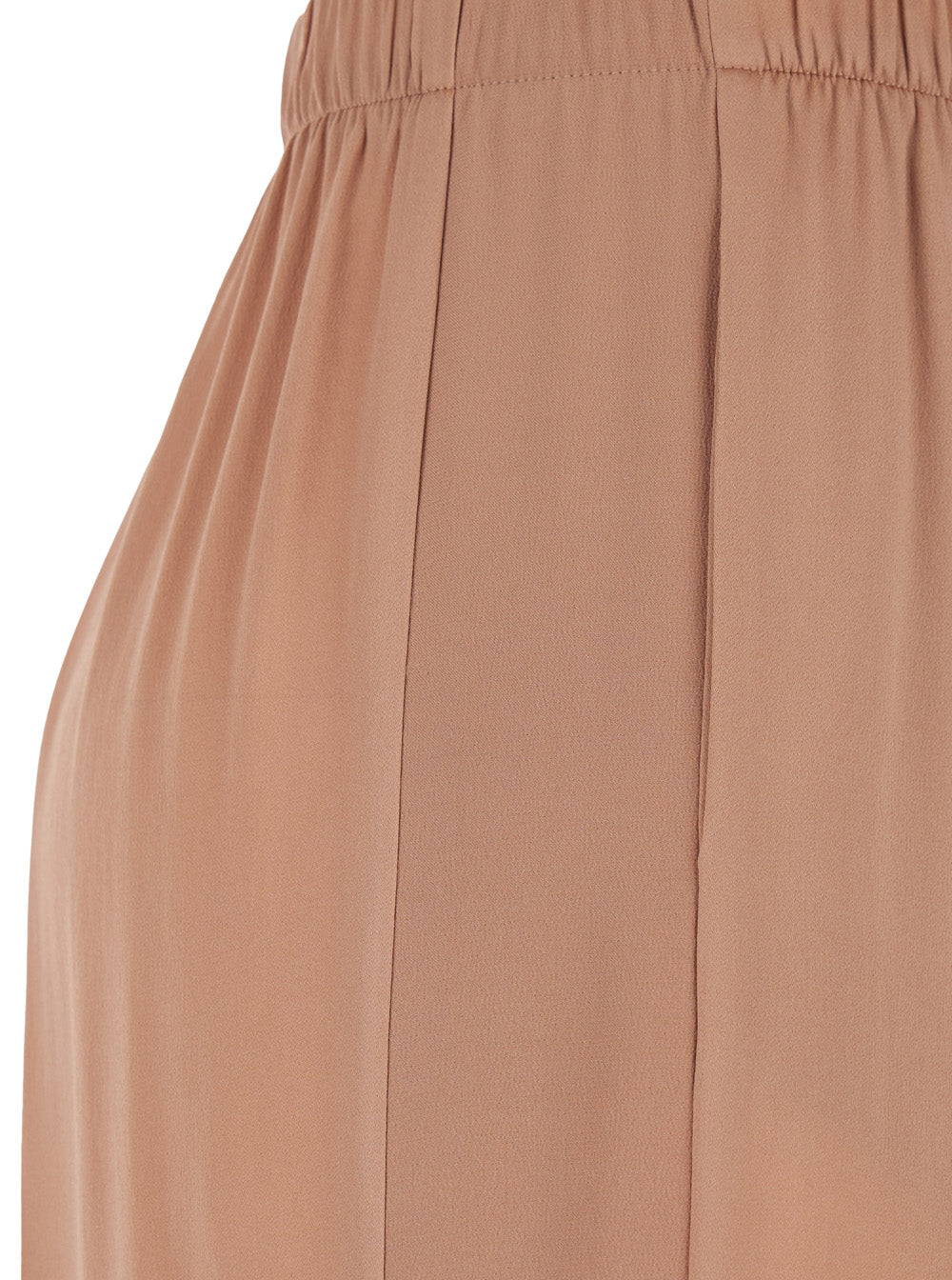 Pink Silk Blend Pants with Elastic Waist and Front Pleats for Women Acetate Trousers