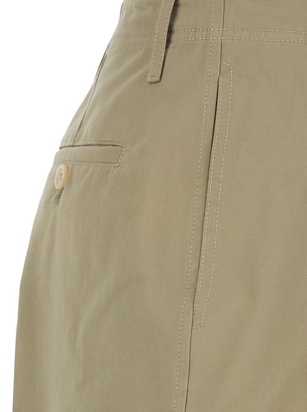 High-Waisted Pants with Belt Loops in Beige Cotton for Women Trousers