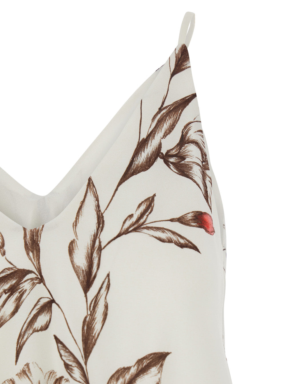 Sleeveless Top with Thin Straps and All-Over Print in White Viscose for Women Tops