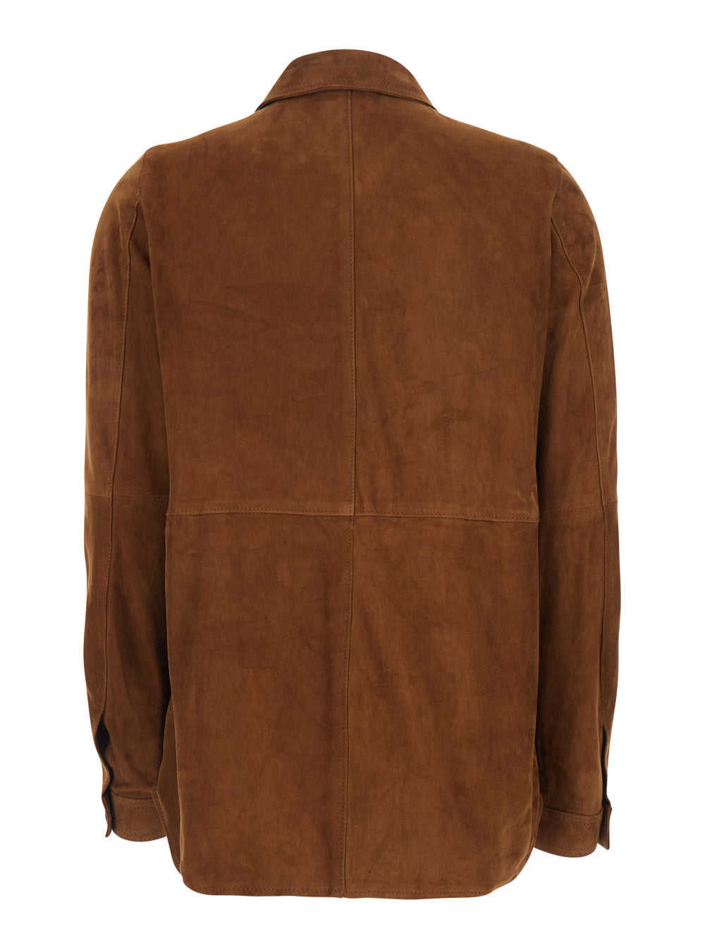 Brown Suede Classic Collar Shirt for Women And Blouses