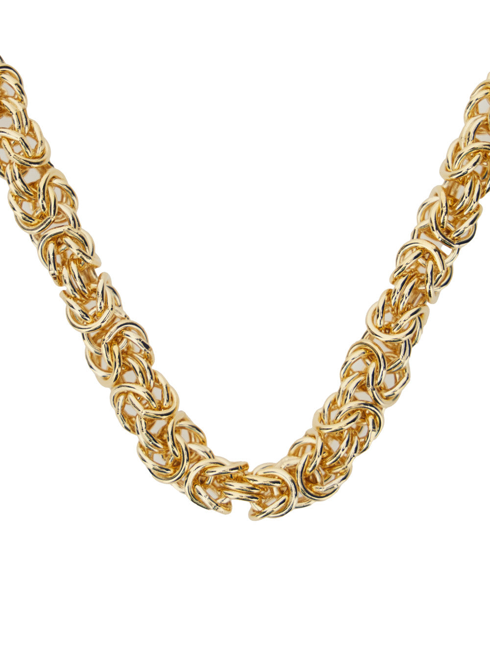 Chain Necklace with Claw Clasp Closure on the Back and Brass Logo Charm for Women Metallic Necklaces