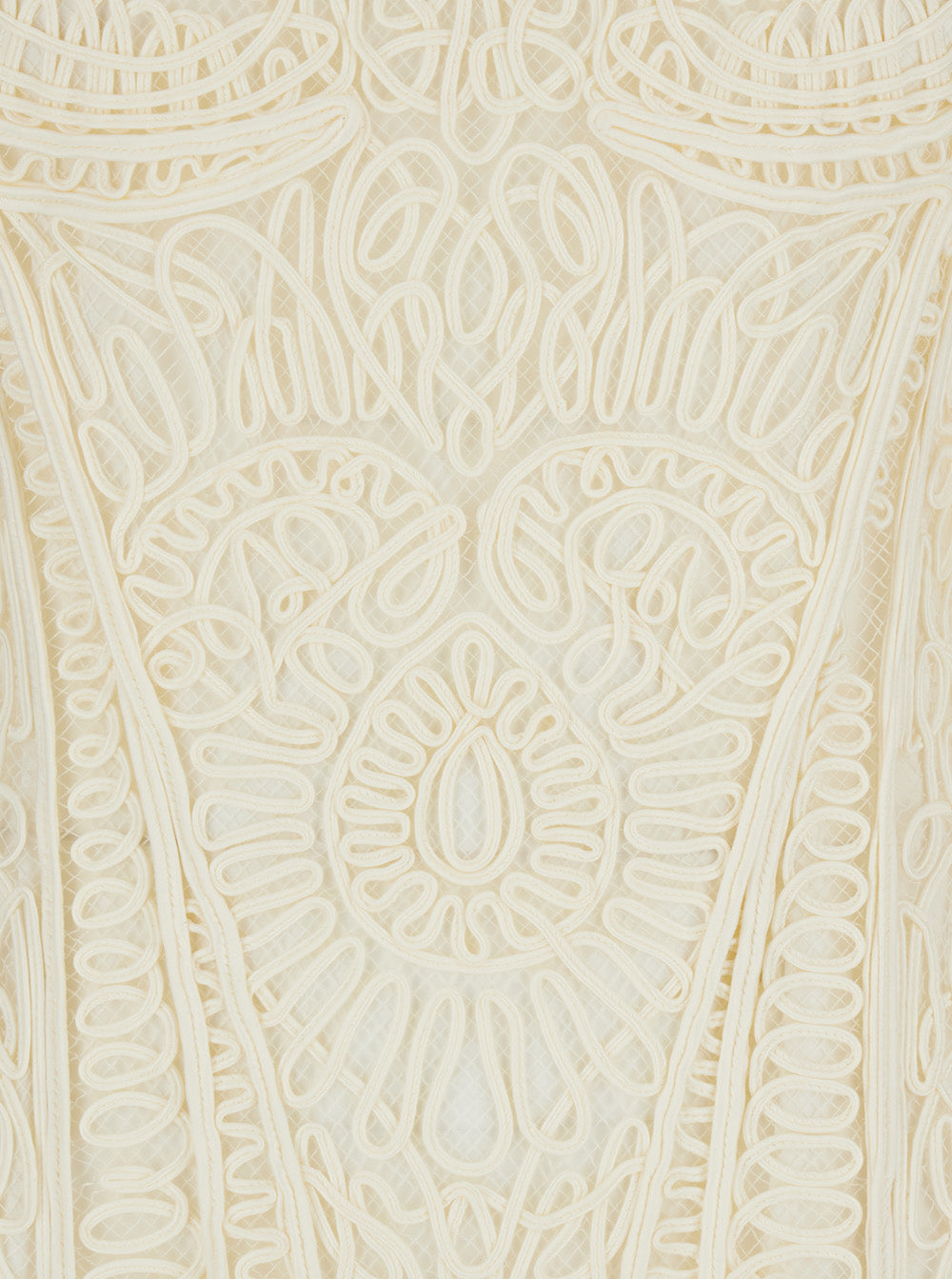 Long Dress Fiona with All-Over Embroidery and Hidden Zip Closure at the Back in White Tech Fabric for Women Polyester