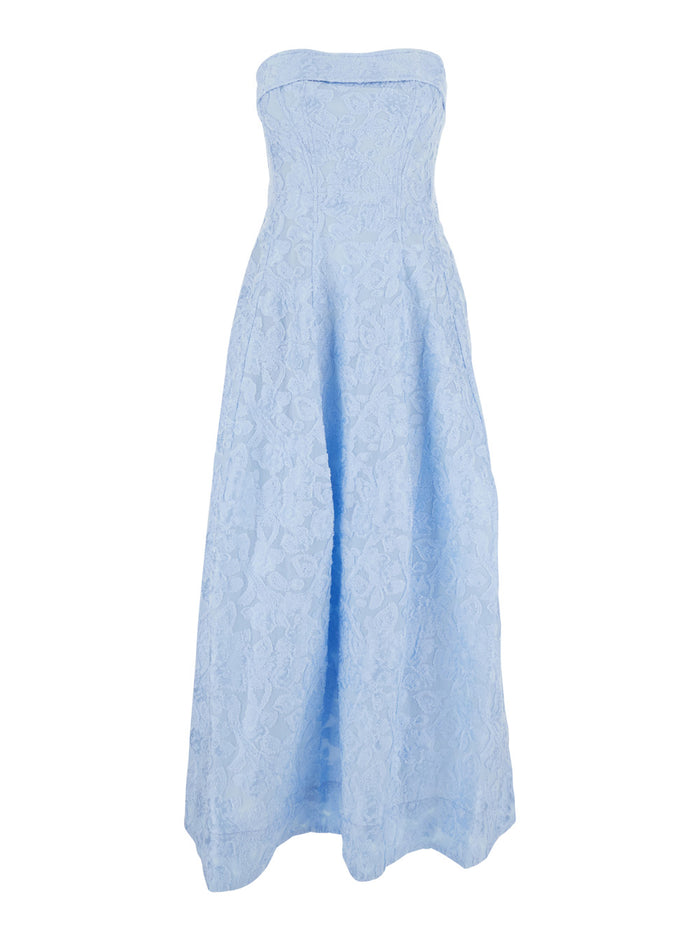Dress TIDEPOOL Blue with all-over embroidery design and removable straps in cotton blend Women Light Nylon Polyester Long